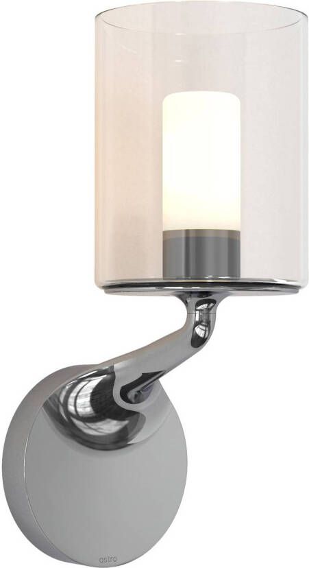 ASTRO Elena wandlamp, glazen kap, IP44, chroom
