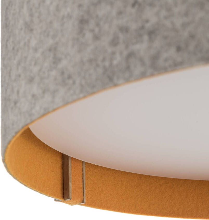 Domus Lara felt Vilten LED plafondlamp, grijs oranje