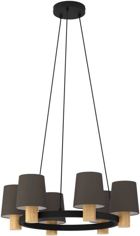 EGLO Edale Hanglamp E27 Ø 70 Cm Zwart/bruin/cappuccino