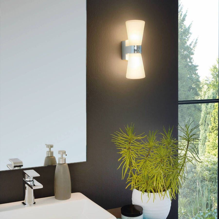 EGLO  Batholino Cailin   Wandlamp   2 Lichts   Chroom   Wit