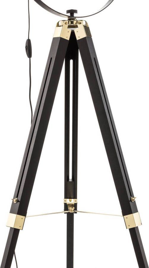 EGLO Vloerlamp Covaleda med driepootsframe zwart/goud