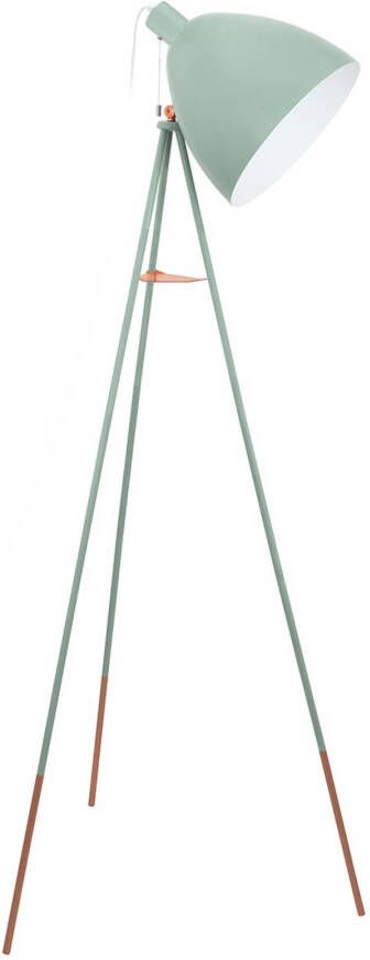 EGLO Vloerlamp Dundee in retrolook in mintgroen