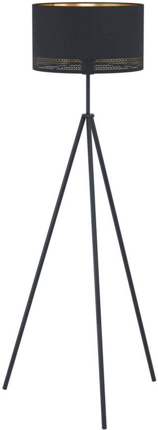 EGLO Vloerlamp Esteperra, driebeen, zwart/goud