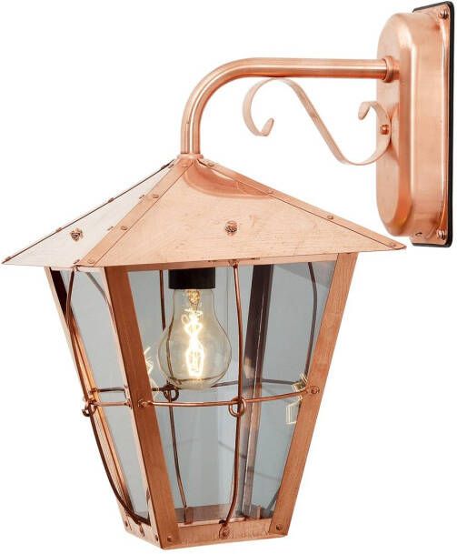 Konstsmide Buitenwandlamp Fenix in koper, hangend