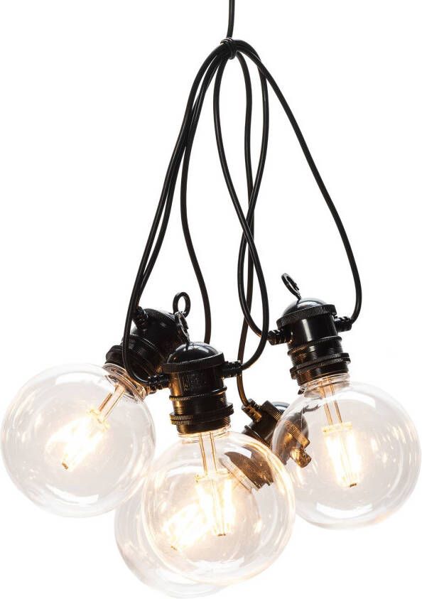 KONSTSMIDE Led lichtsnoer Led globe biertuinverlichting systeem basisset, retrodesign, tot max. 4 kettingen/trafo uit te breiden, 10 heldere lampen/10 amberkleurige dioden(1 stuk )