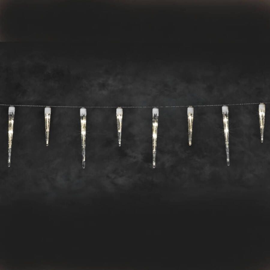 Konstsmide Christmas LED ijspegels lichtgordijn met 16 pegels, warmwit