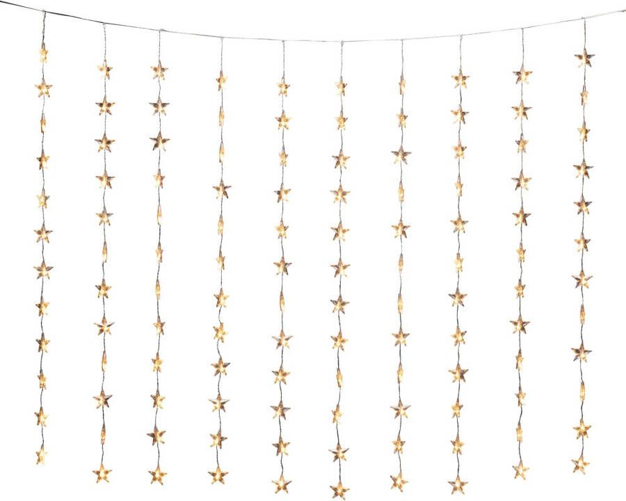 Konstsmide Christmas LED lichtgordijn ster 120 lamps, barnsteen