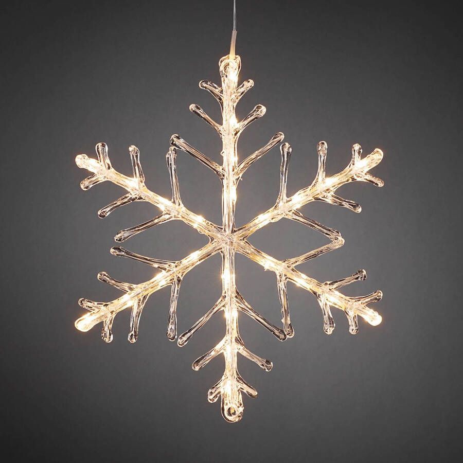 KONSTSMIDE Led ster Kerstversiering kerstster, kerstversiering buiten Led acryl sneeuwvlok, 24 warmwitte dioden(1 stuk )