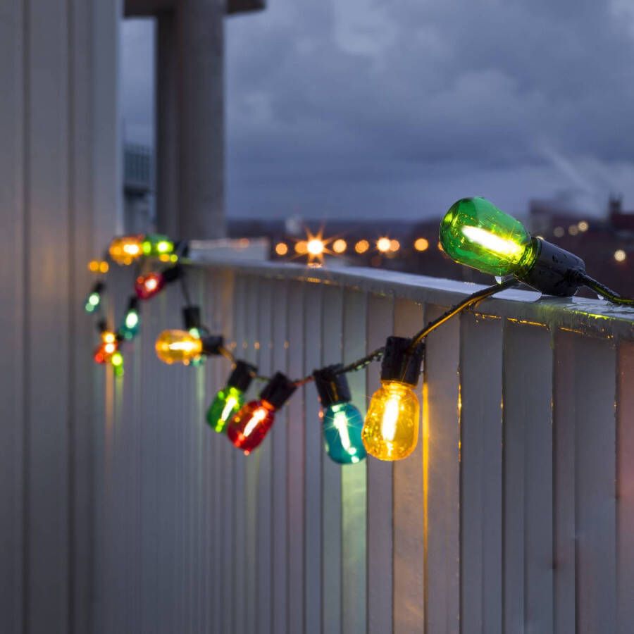 KONSTSMIDE Led lichtsnoer Kerstversiering buiten Led biertuinverlichting, multicolour, 20 veelkleurige lampen/40 warmwitte dioden(1 stuk )