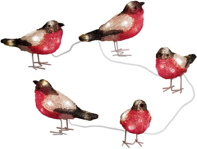 KONSTSMIDE Led lichtsnoer Rotkehlchen Rotkehlchen, Weihnachtsdeko Rotkehlchen, Weihnachtsdeko rot Rotkehlchen, Weihnachtsdeko rot aussen