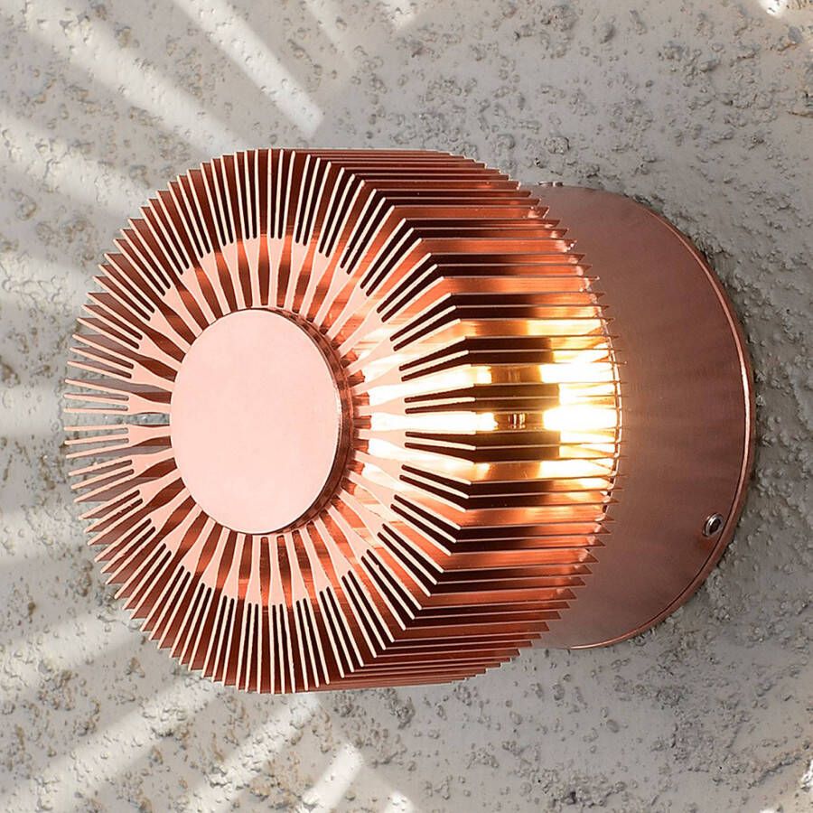 Konstsmide Buitenlamp 'Monza Round' Wandlamp, PowerLED 1 x 3W / 230V, kleur Koper
