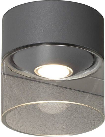 Konstsmide LED buiten plafondlamp Varese grijs, glascilinder