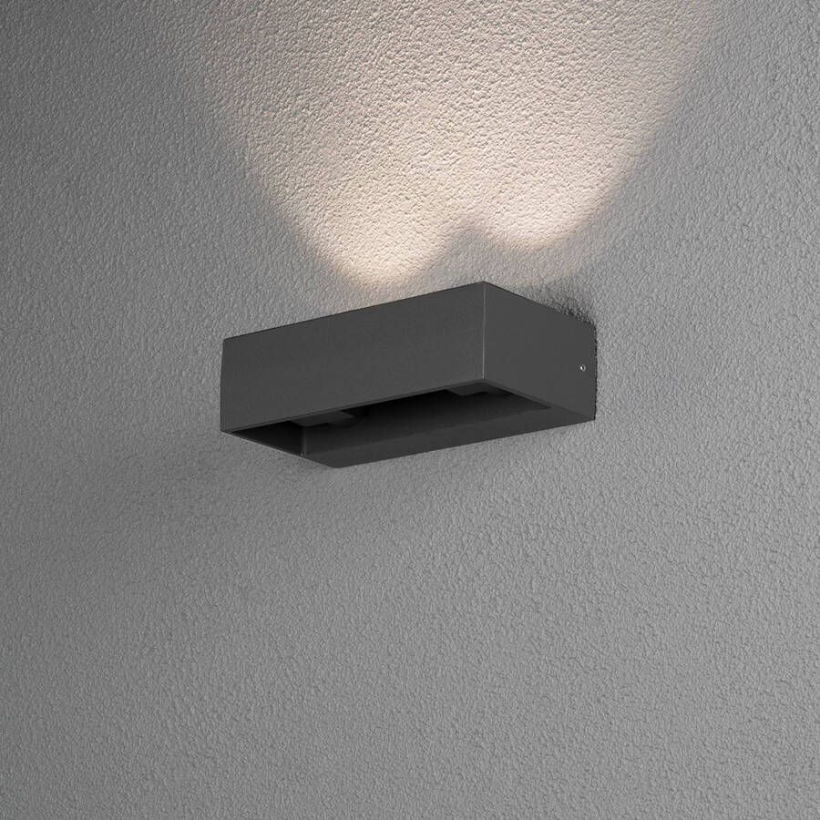 Buitenlamp 'Monza' Wandlamp, PowerLED 2 x 6W / 230V, kleur antraciet