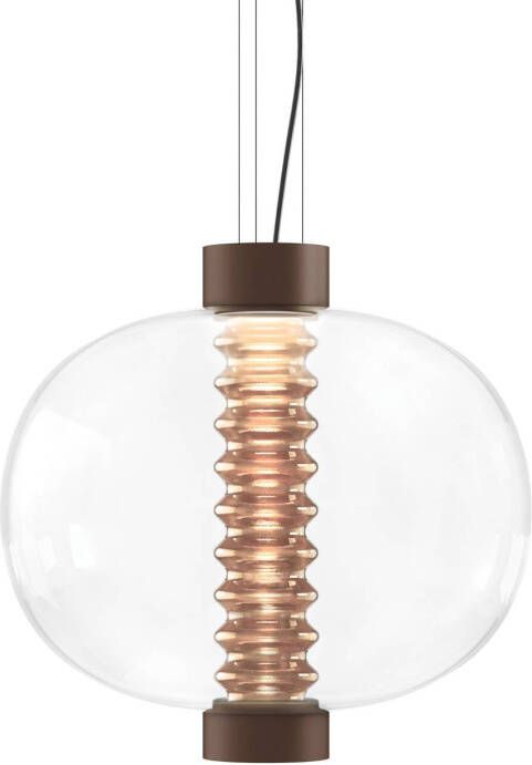 Kundalini Bolha LED hanglamp van glas, bruin