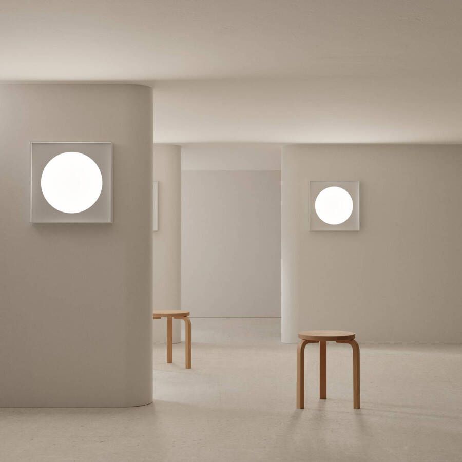 Luceplan Cassette LED wandlamp fase Cut 90x90cm