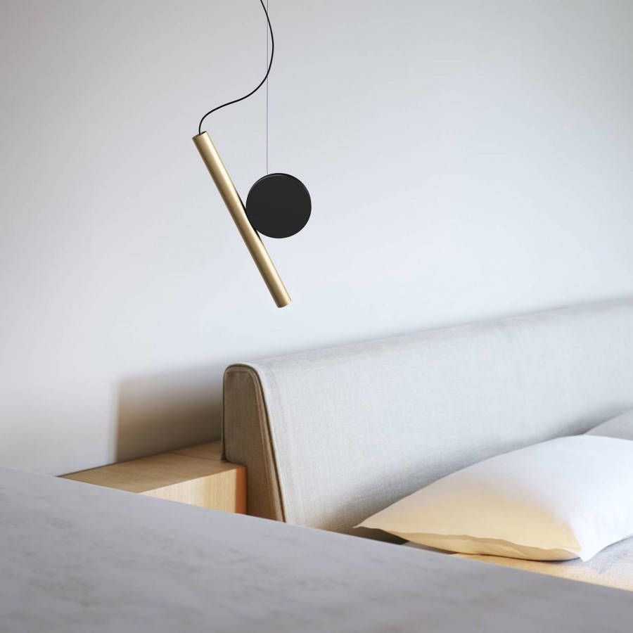 Luceplan Doi glad fasedim 3000K messing/zwart