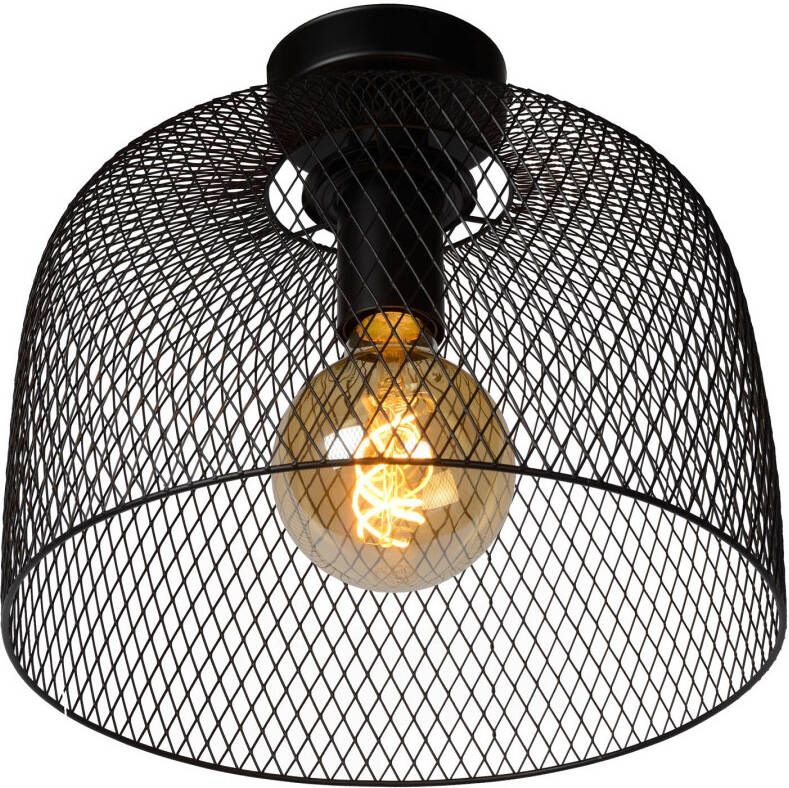 Lucide Mesh Plafonnière zwart ø29, 5 1xe27 60w metaal