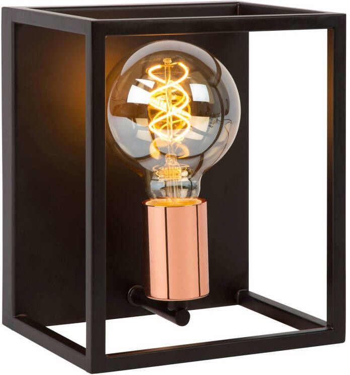 Lucide Wandlamp Arthur met metalen frames, zwart