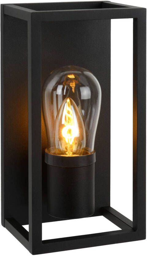 Lucide Carlyn Wandlamp Badk. zwart 1xe14 6w ip54 alumin.
