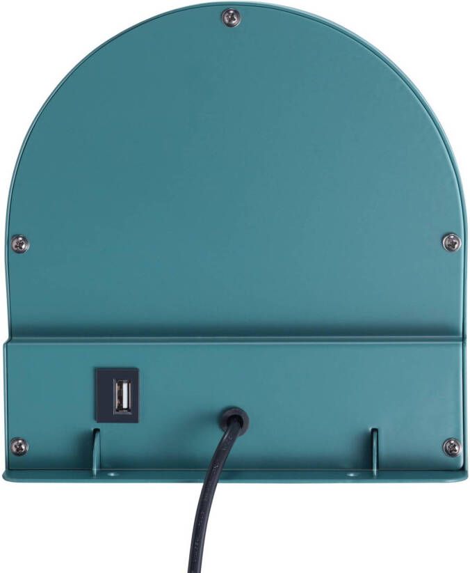 Nordlux Wandlamp Cody, met legbord en USB poort, groen