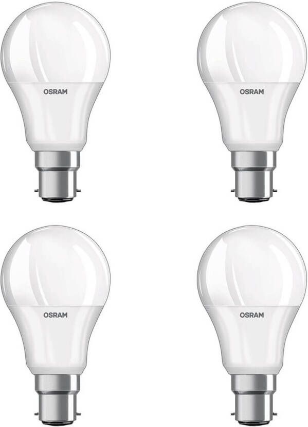 Osram LED lamp B22d 9W, warmwit, 806 lumen, set van 4