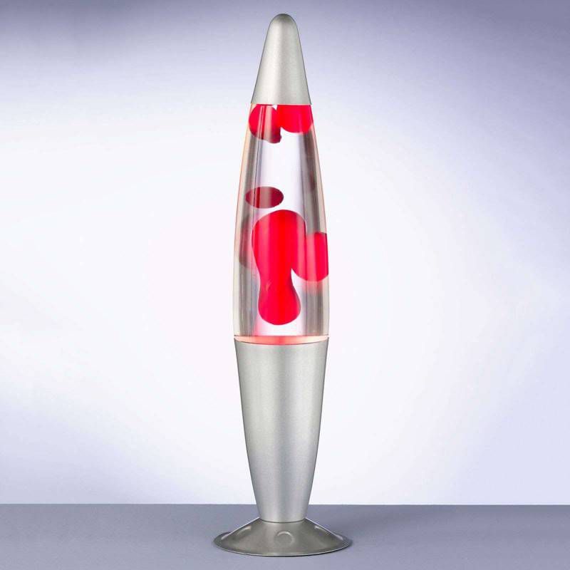 Yourstockshop Reality Tafellamp Lava 41 Cm Halogeen Staal/glas Zilver/rood