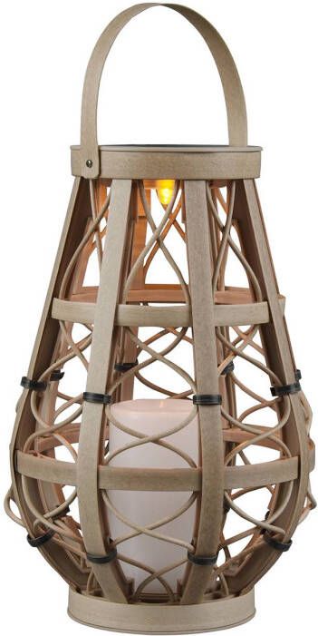 Reality Leuchten LED tafellamp op zonne energie Vinto, accu, beige