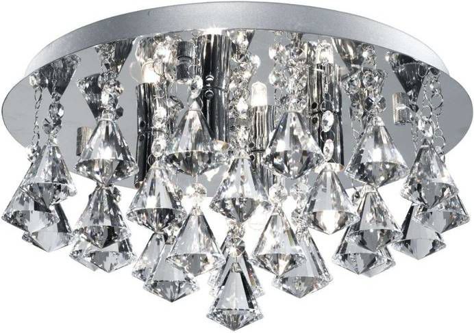 Searchlight Plafond kroonluchter Hanna 35cm chroom met kristal 3304 4CC