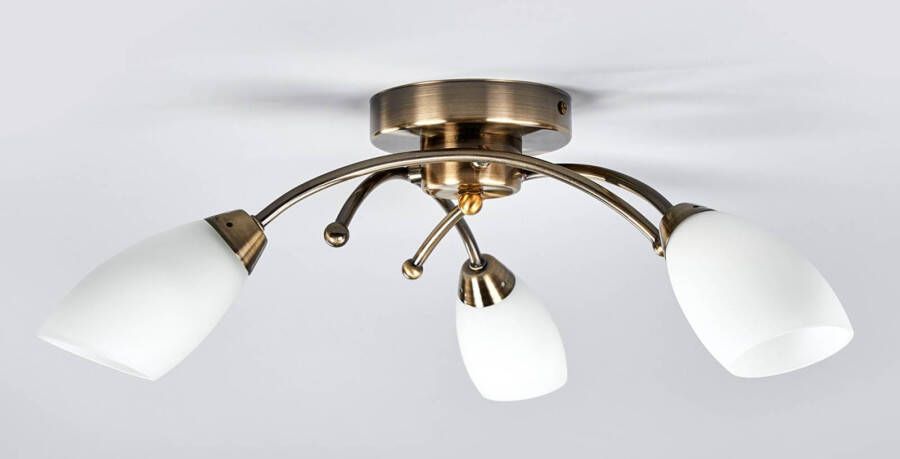 Searchlight Fantastische plafondlamp OPERA, 3 li, antiek mess.