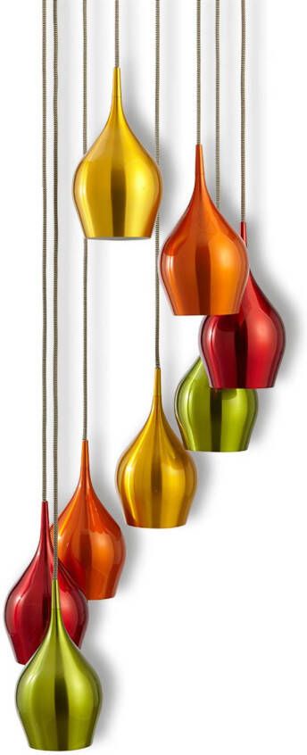 Searchlight Kleurr. schermen hanglamp Vibrant m. 8 lichtbr.