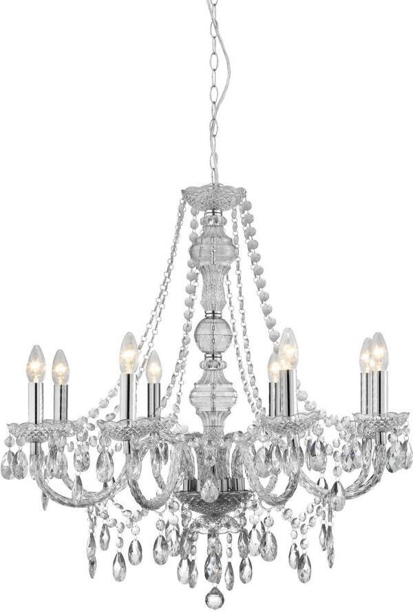 Searchlight Grote kroonluchter Marie ThereseØ 74cm transparant 8888 8CL