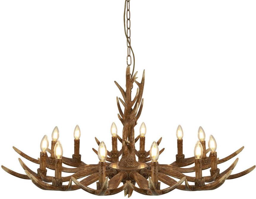 Searchlight Kroonluchter Stag in geweivorm, 12 lamps