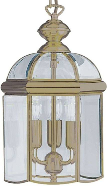 Searchlight Lantaarnvormige hanglamp ARLIND, oud messing