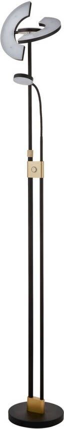 Searchlight LED vloerlamp Gio, messing gesatineerd/zwart