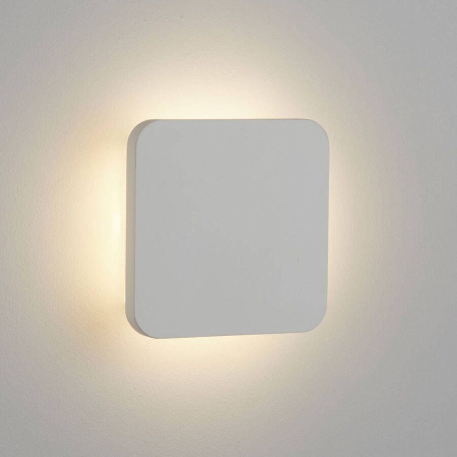 Searchlight LED wandlamp Gypsum 15x15cm van witte gips