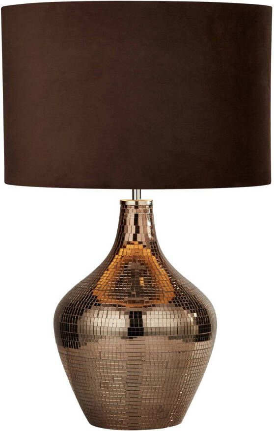 Searchlight Landelijke schemerlamp Table 30cm mozaik met bruin EU3847SM