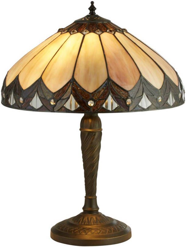 Searchlight Tafellamp Pearl in Tiffany stijl, hoogte 53 cm