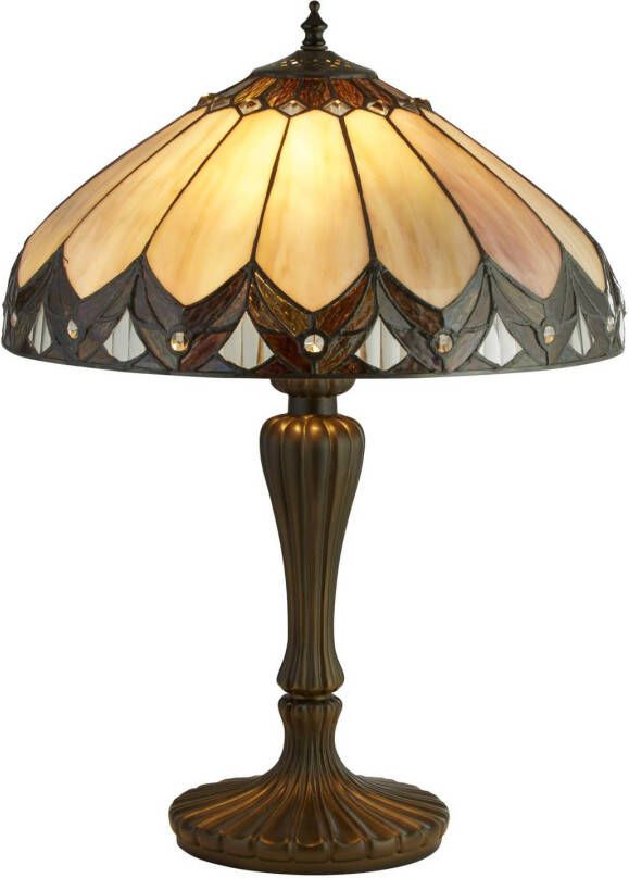 Searchlight Tafellamp Pearl in Tiffany stijl, hoogte 56 cm