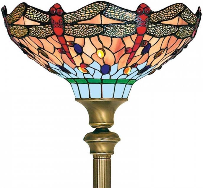 Searchlight Vloerlamp Dragonfly in Tiffany stijl