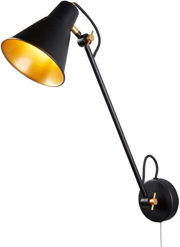 Searchlight Wandlamp 6302 van metaal, zwart goud