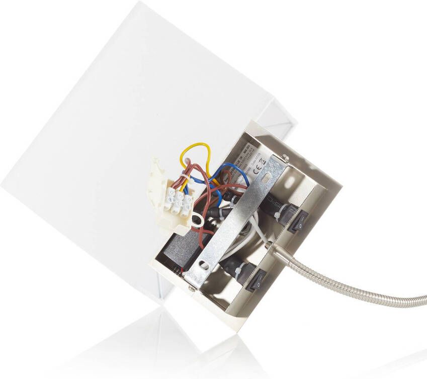 Searchlight Wandlamp 6519 met LED leeslamp, satijn zilver