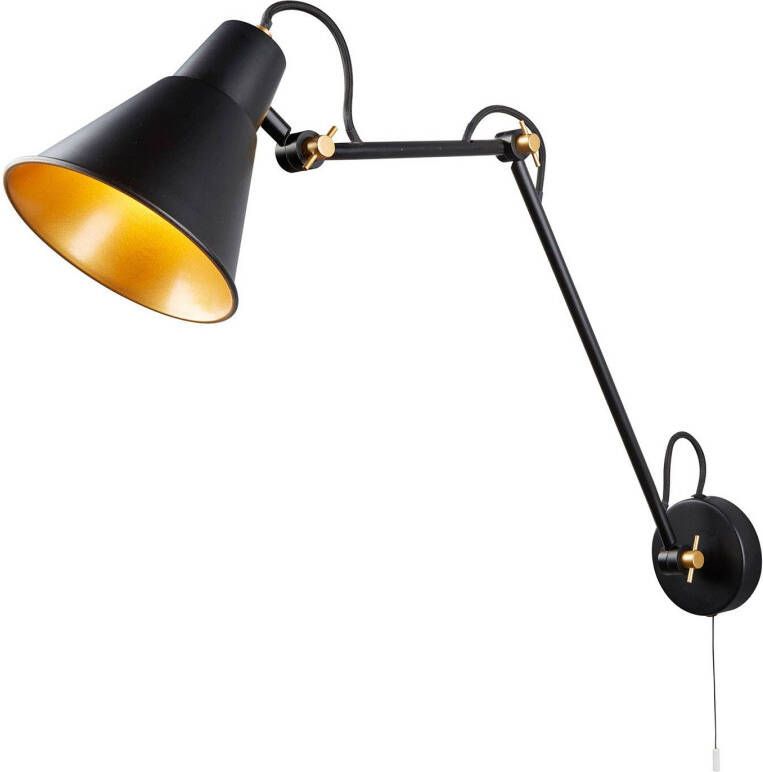 Searchlight Wandlamp 7403 met 3 scharnieren, zwart goud