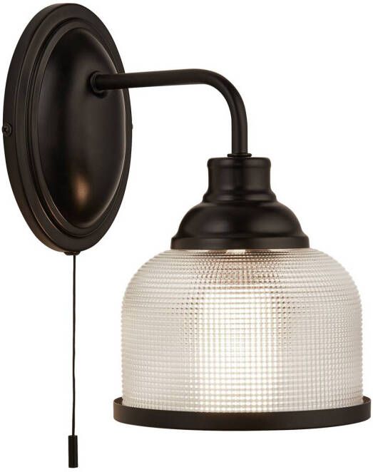Searchlight Wandlamp Bistro met trekschakelaar, zwart