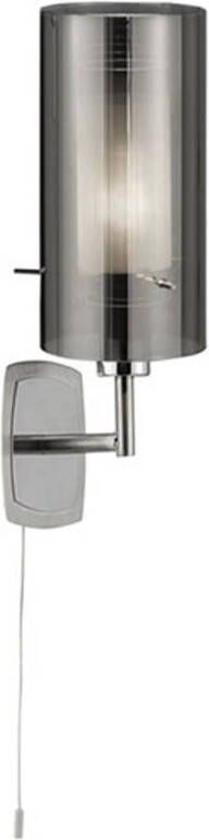 Searchlight Wandlamp Duo 2, rookglas/chroom met schakelaar
