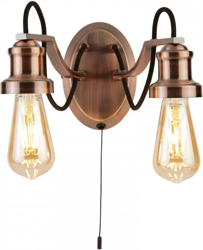 Searchlight Wandlamp Olivia in antiek optiek met schakelaar