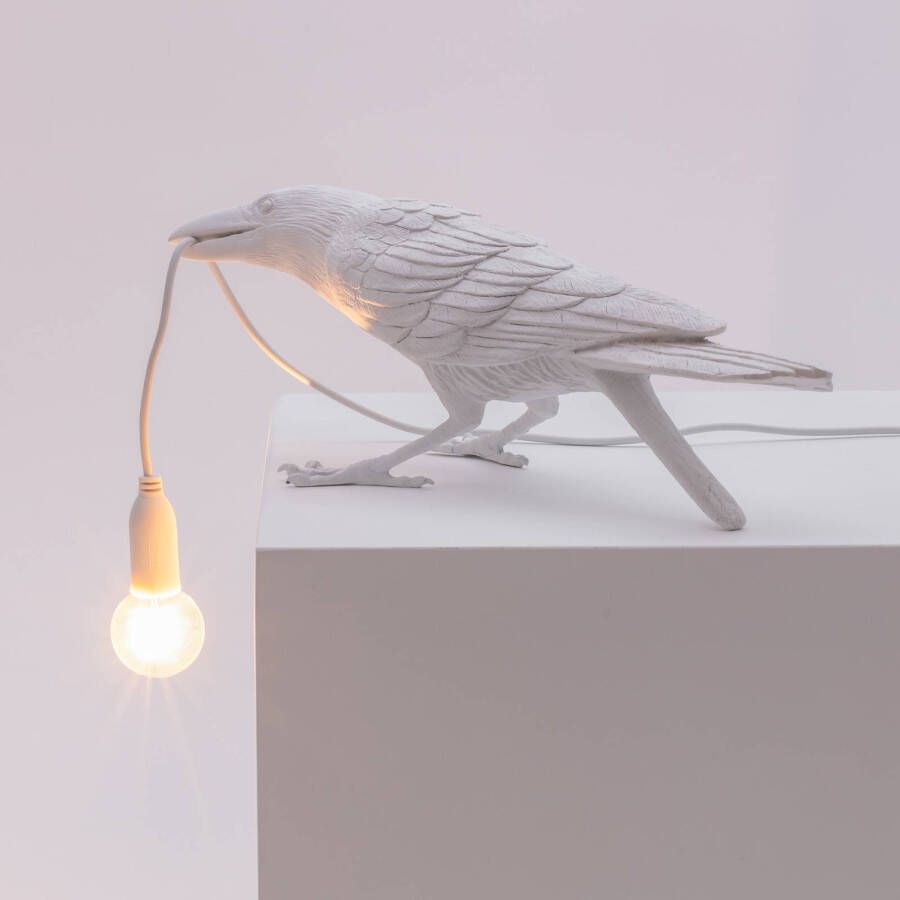 Seletti LED decoratie tafellamp Bird Lamp, spelend, wit