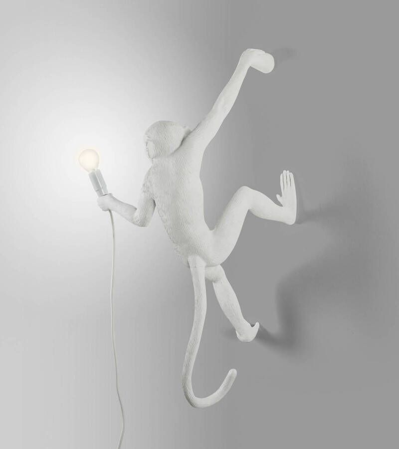 Seletti LED decoratie wandlamp Monkey Lamp, wit, rechts