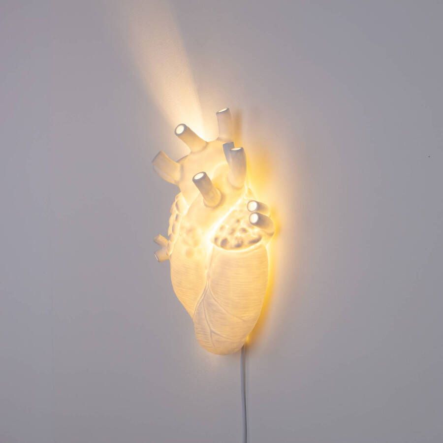 Seletti LED wandlamp Heart Lamp van porselein, wit