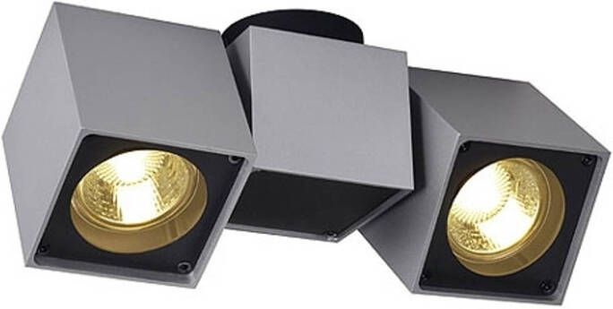 Vierkante opbouwspot Altra Dice Spot 2 lichts zilvergrijs 151534