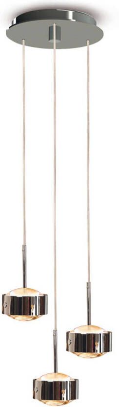 Top Light LED hanglamp Puk Maxx Drop Trio, chroom